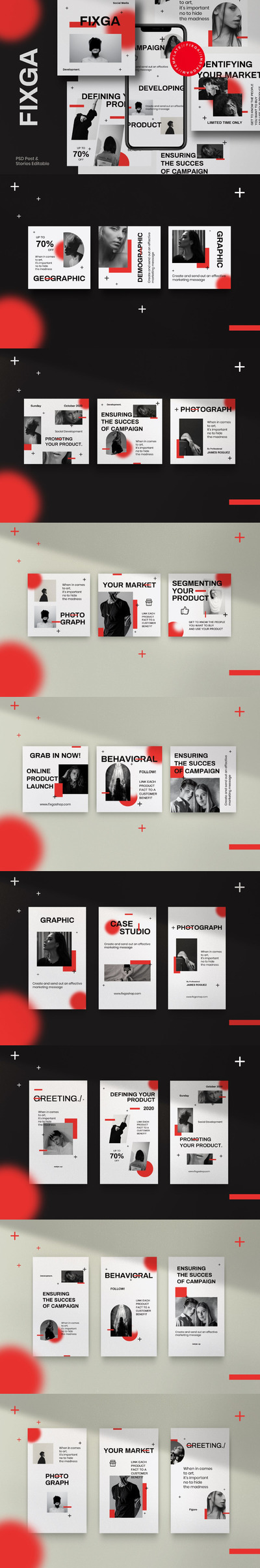 时尚高端简约多用途的高品质Instagram社交媒体banner海报设计模板Vol.2-PSD