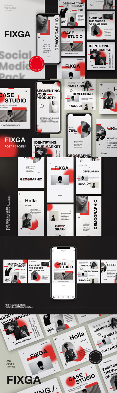 时尚高端简约多用途的高品质Instagram社交媒体banner海报设计模板Vol.1-PSD