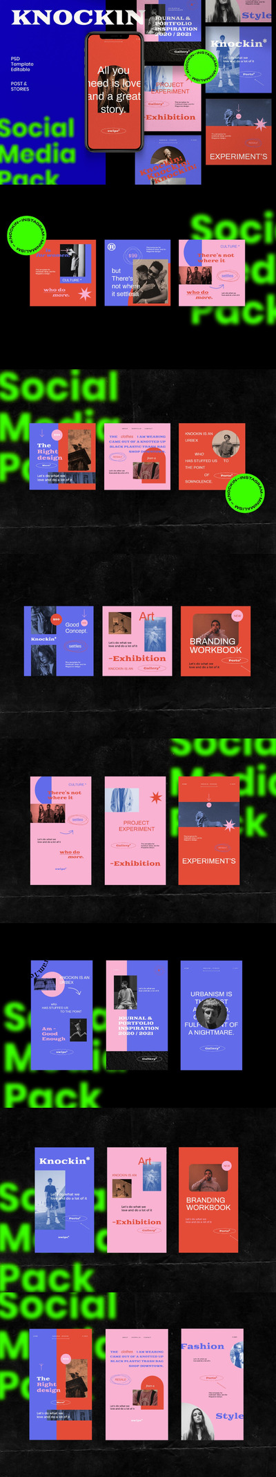 时尚高端绚丽多用途的Instagram社交媒体banner海报设计模板-PSD