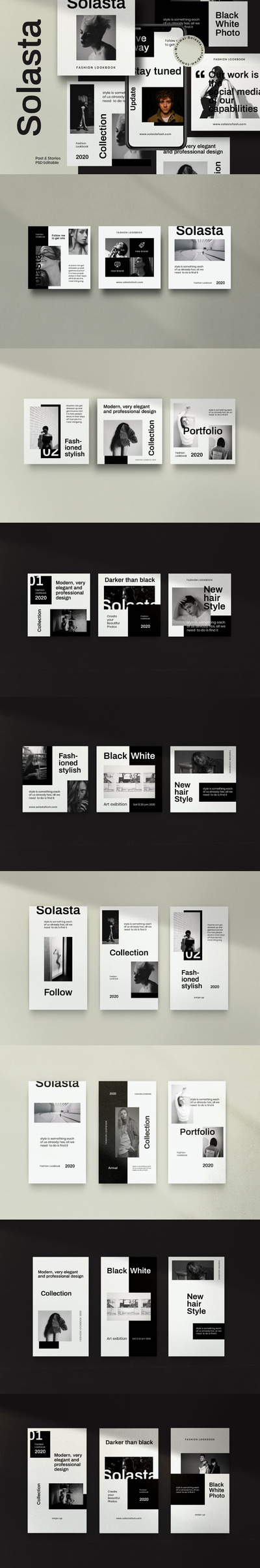 时尚高端专业的高品质instagram社交媒体banner海报设计模板集合