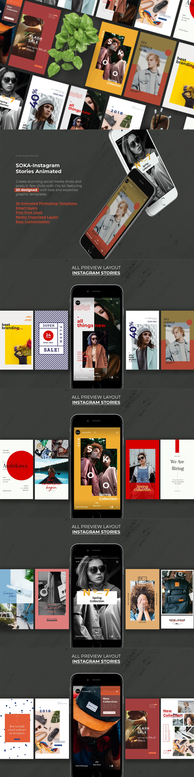 时尚高端多用途的高品质Instagram社交媒体banner海报设计模板集合-psd