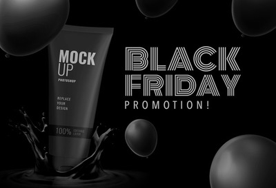 黑五洗面奶广告样机[PSD]