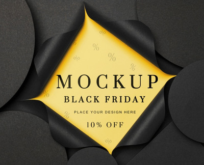 平面黑五撕裂广告样机[PSD]