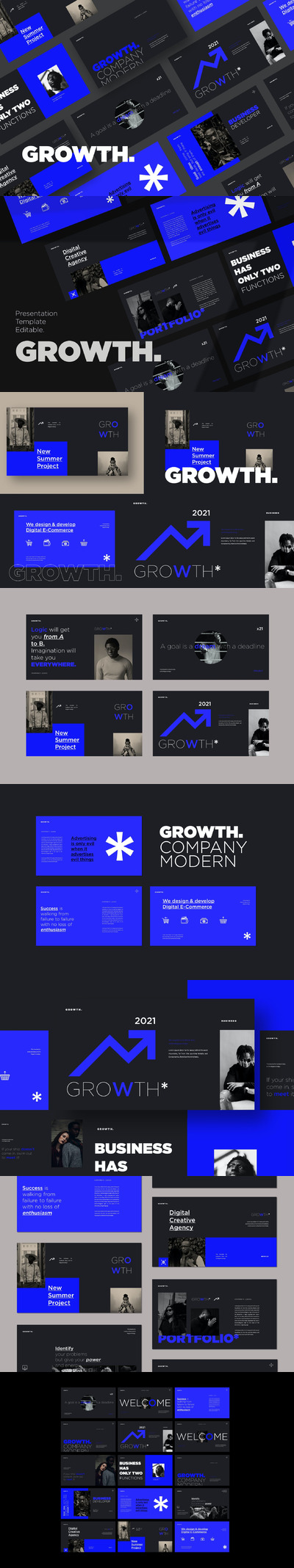 数据增长PPT模板下载（PPTX）