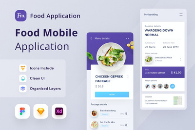 美食APP UI模板下载（FIG,SKETCH,XD）