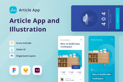 阅读内容文章APP UI模板下载（FIG,SKETCH,XD）