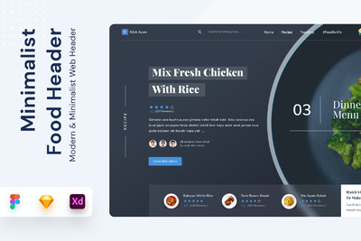 食品网站巨无霸banner广告网站UI模板（FIG,SKETCH,XD）