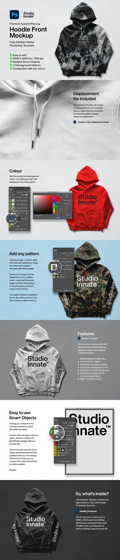 连帽衫正面设计服装样机模板