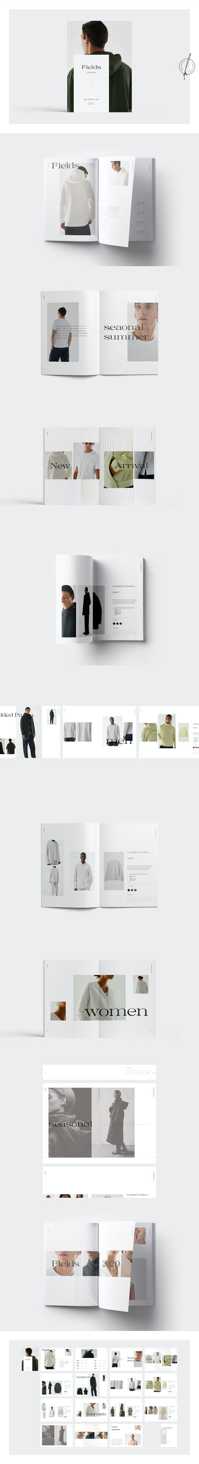 时尚简约高端多用途的高品质品牌手册画册宣传册杂志房地产楼书设计模板