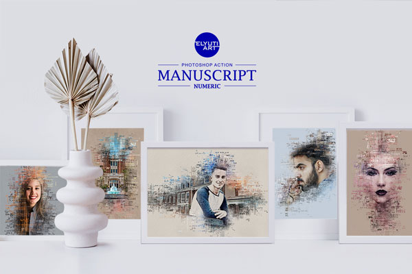 手稿版式设计（数值）Photoshop动作下载
