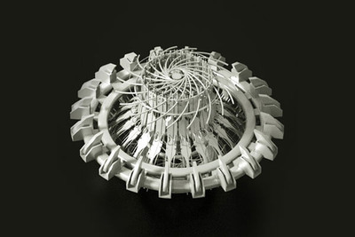 螺旋状科技感飞船零件C4D模型（OBJ）