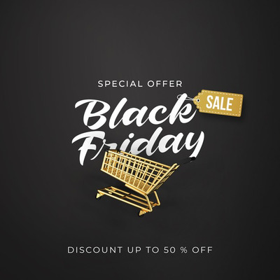 黑五销售横幅设计样机[PSD]