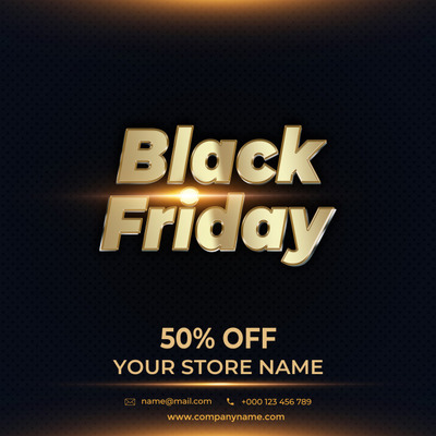 创意黑五销售横幅文本效果样机[PSD]