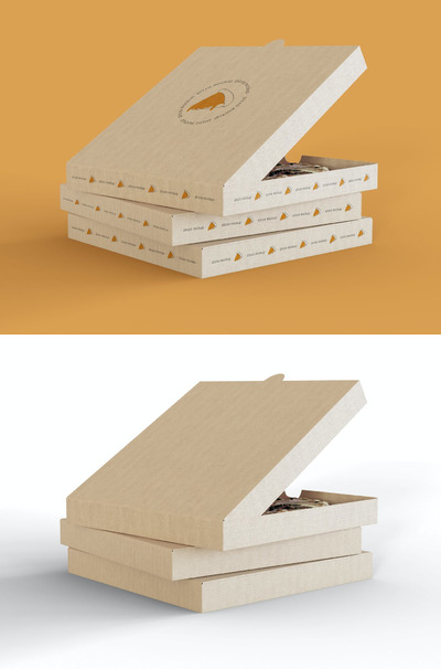 高端披萨盒子样机下载（PSD）