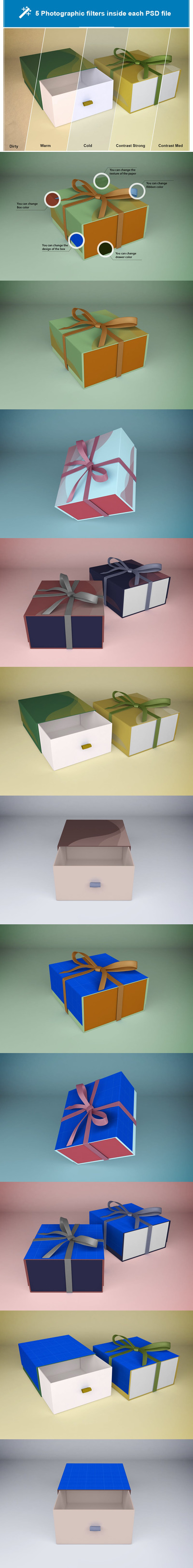 礼品盒包装设计样机（PSD）