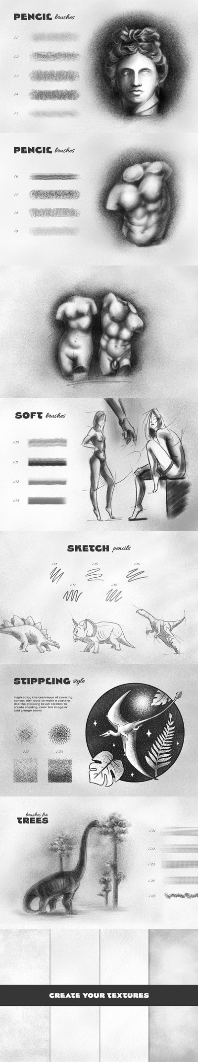 铅笔亲和力设计师affinity专用素描画笔下载（afbrushes）