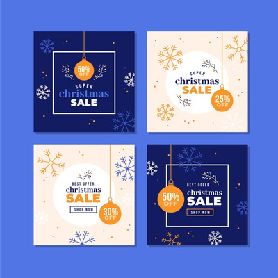 丰富多彩的圣诞销售instagram帖子模板