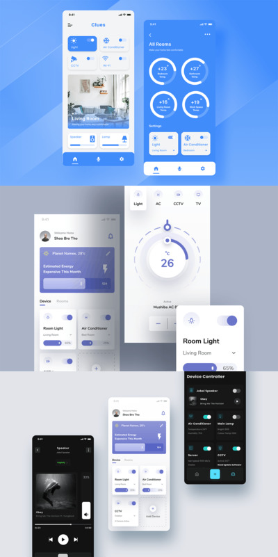 智能家居控制功能APP UI（FIG）