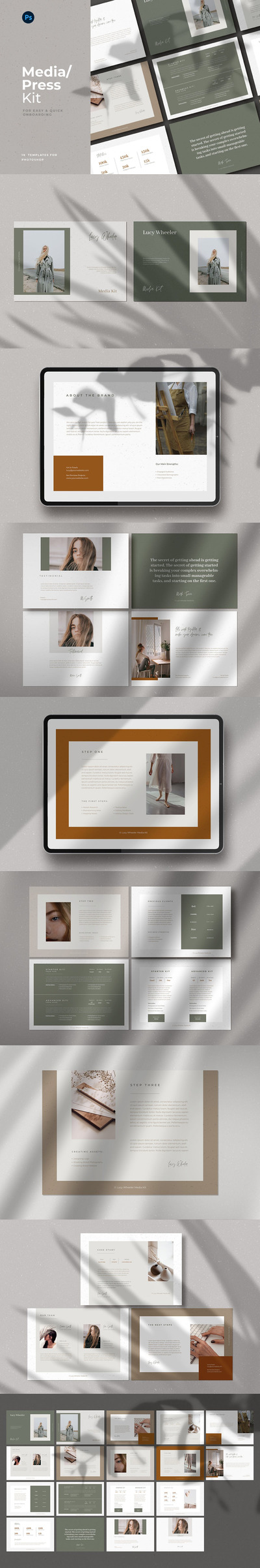 时尚高端简约多用途优雅品牌手册画册宣传册杂志房地产楼书设计模板-PSD