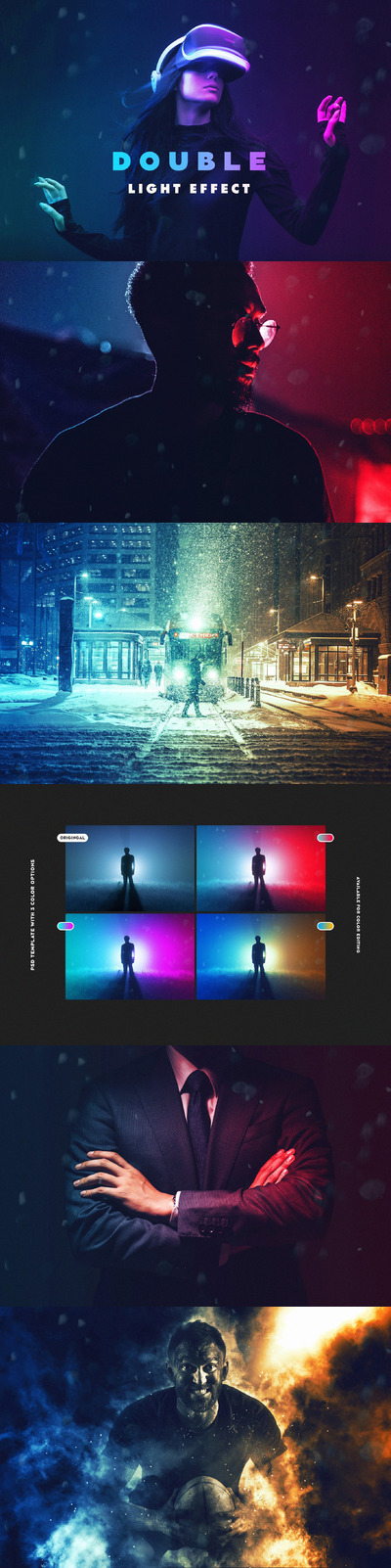霓虹灯电影双光效果psd模板