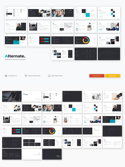 时尚高端简约优雅的大数据powerpoint幻灯片演示模板（pptx）