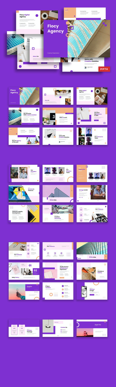 时尚高端简约流行风格的新孟菲斯powerpoint幻灯片演示模板（pptx）