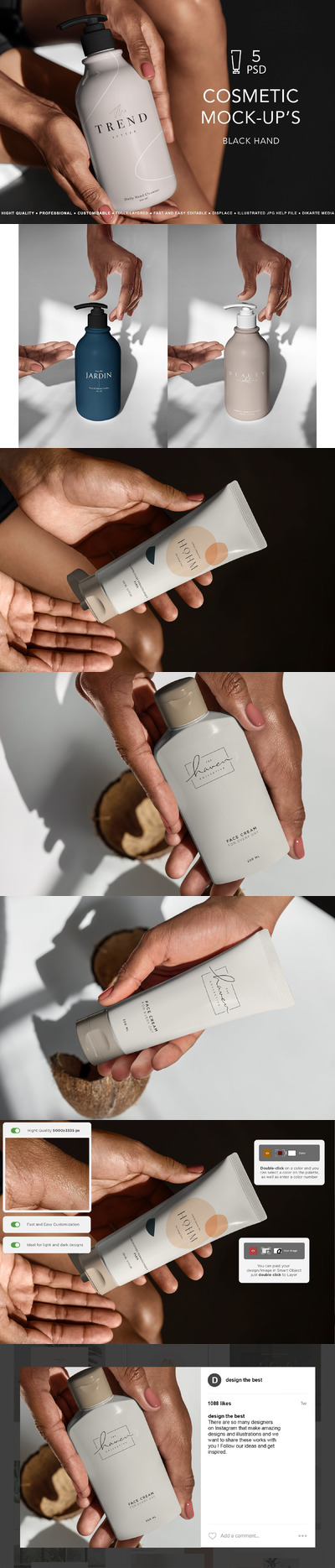 黑手时尚化妆品样机套装[1.65GB,PSD]