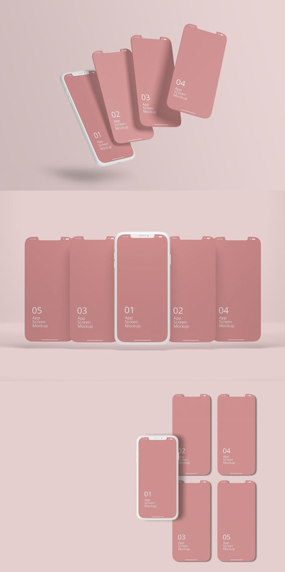 单独的 App UI 屏幕效果展示样机（PSD）