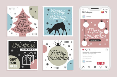 极简ins风圣诞节促销素材