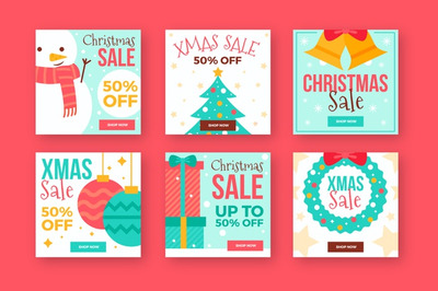 圣诞节ins帖子元素模板