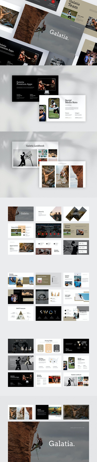 时尚高端简约体育运动风格的powerpoint幻灯片演示模板（pptx）