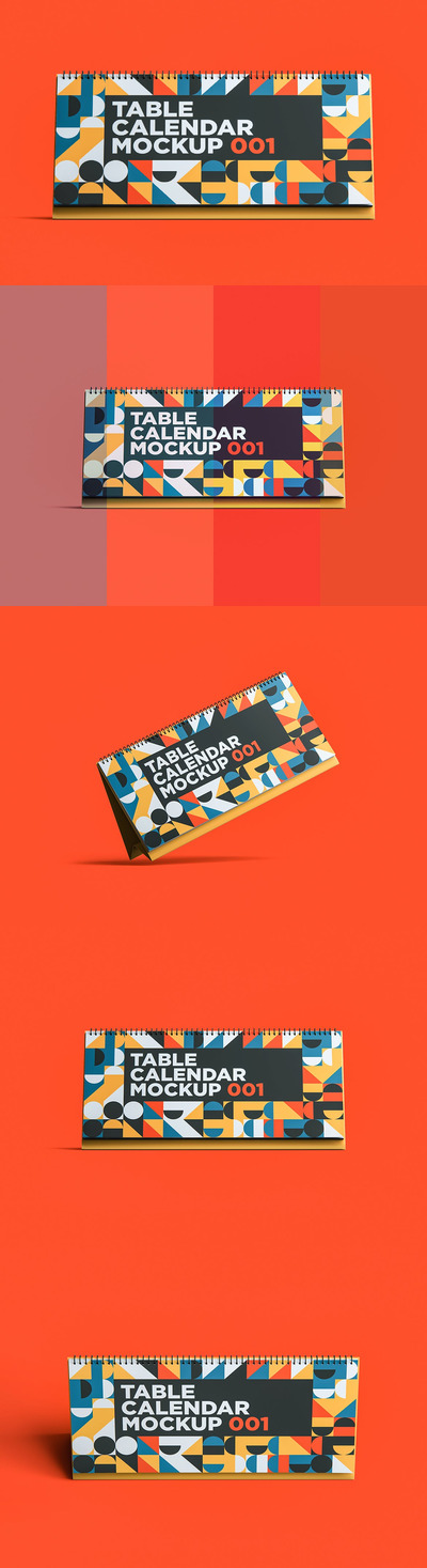 高品质的台历日历设计VI样机展示模型mockups