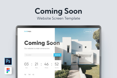 简约时尚高端清新banner着陆页设计模板-PSD&FIG
