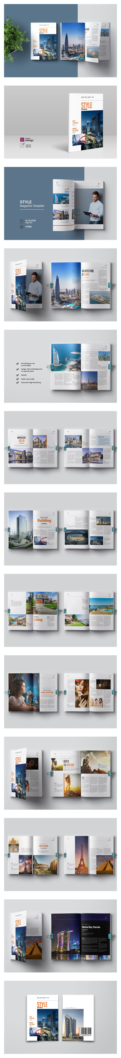 时尚高端简约多用途的高品质品牌手册画册宣传册杂志房地产楼书设计模板