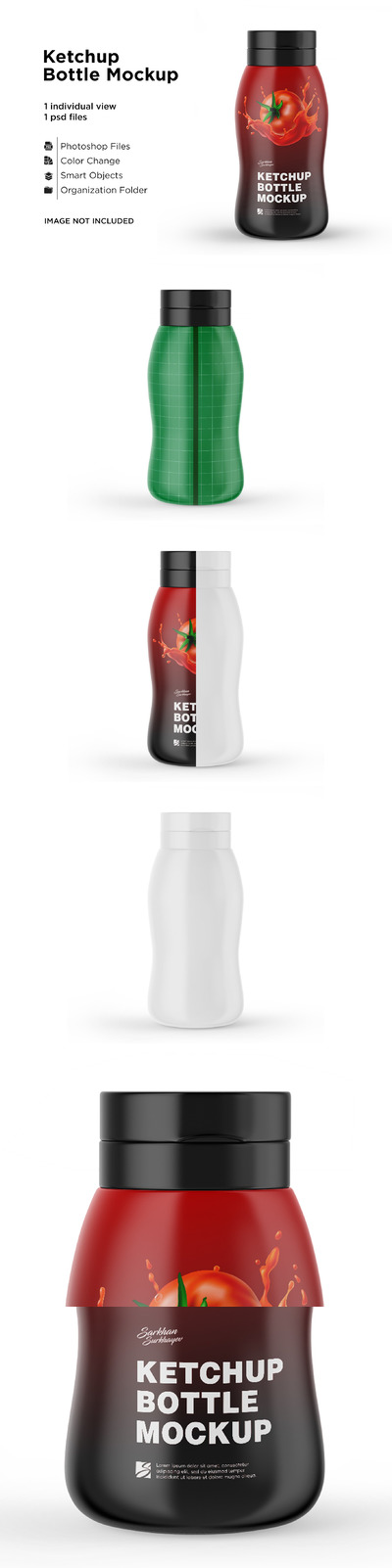 正立效果250g番茄酱瓶包装设计样机