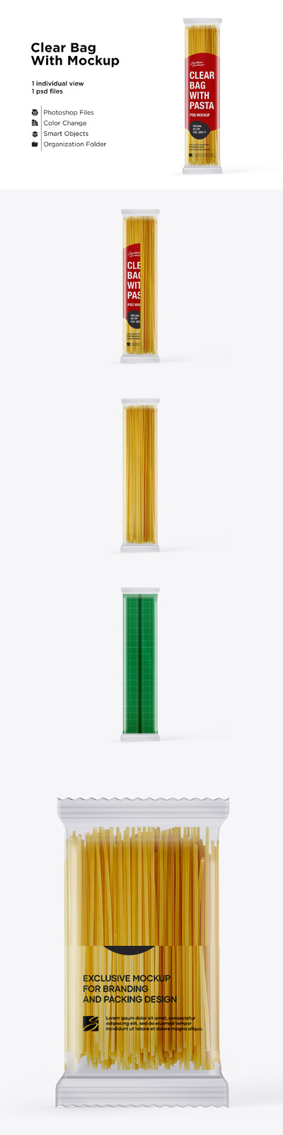 意大利面透明袋包装设计样机