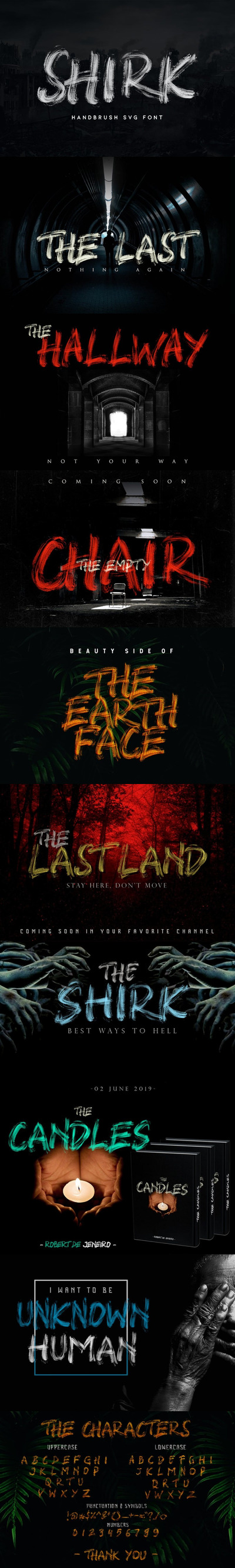 Shirk-Handbrush SVG中国风书法字体