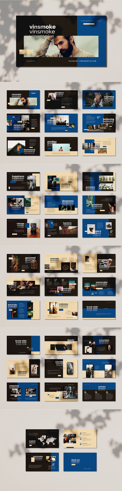 时尚高端简约多用途的高品质powerpoint幻灯片演示模板（pptx）