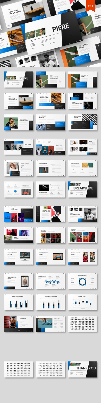 简约时尚高端商业商务powerpoint幻灯片演示模板（pptx）