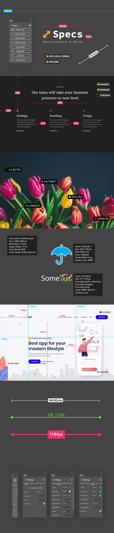 规格-自定义尺寸和标记预设photoshop动作（Photoshop 2021）