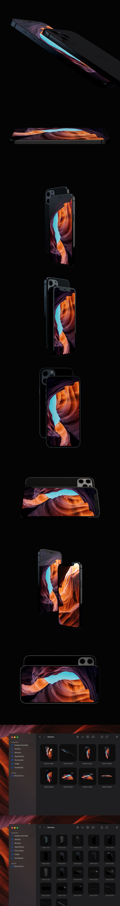 【极品】iPhone 12 Pro 极品多角度高质量高精度手机样机下载[PSD,1.5GB]