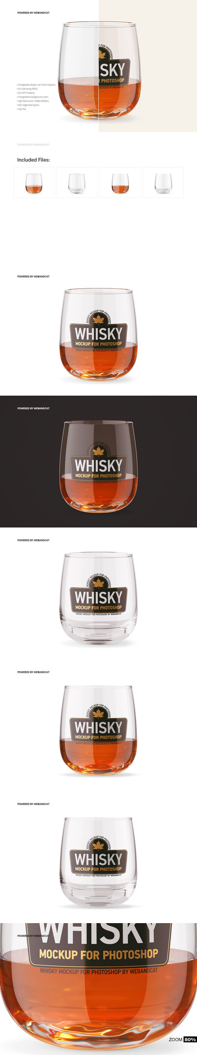 威士忌酒杯碑帖设计样机1（PSD）
