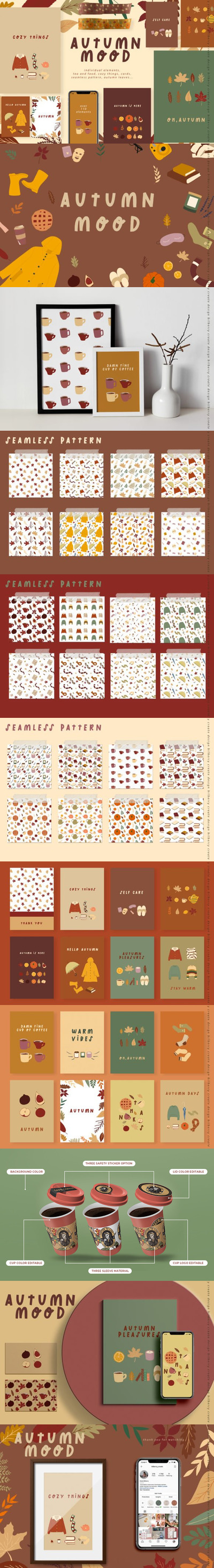 秋天的心情艺术插画素材集