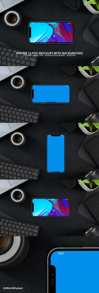 高品质的iPhone 12 APP UI样机展示模型mockups