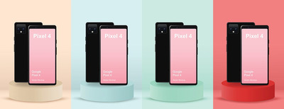 Google Pixel 4 安卓手机样机（PSD）