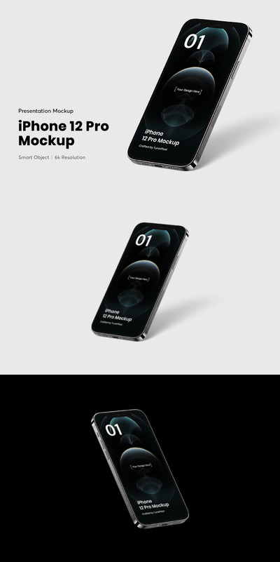iPhone 12 Pro APP UI样机展示模型mockups