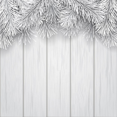 白色圣诞树木制背景