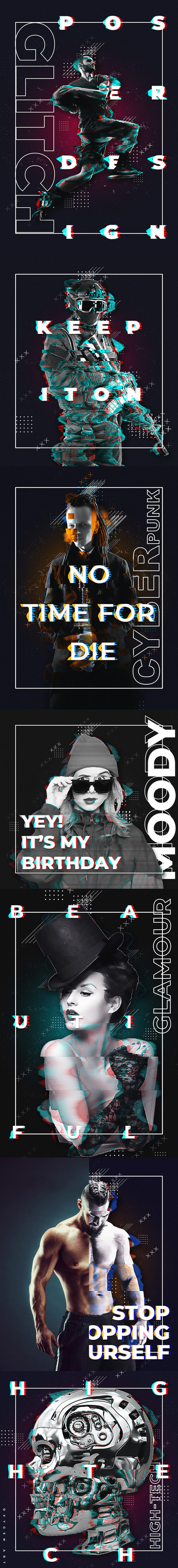 故障风格特效海报制作程序PS（ABR,ATN,PAT,PDF,TXT）