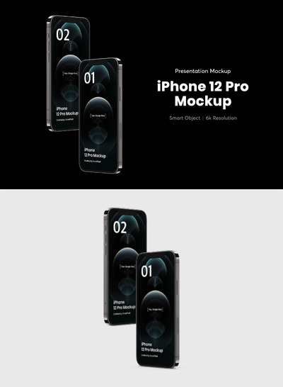时尚高端简约iPhone 12 Pro APP UI样机展示模型mockups