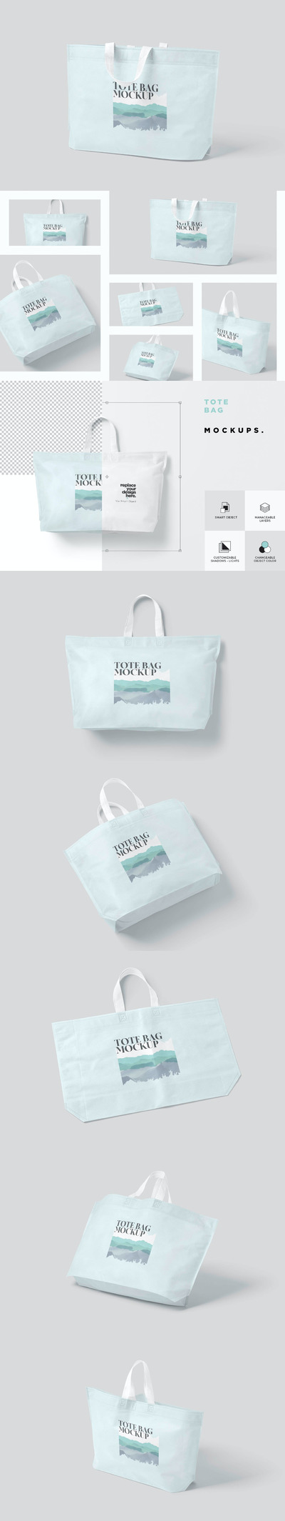 高品质的房地产手提袋购物袋兜子无纺布袋设计VI样机展示模型mockups